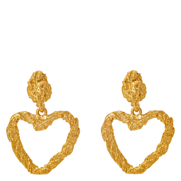 Orelia Jewellery Textured Open Heart Drop Earrings