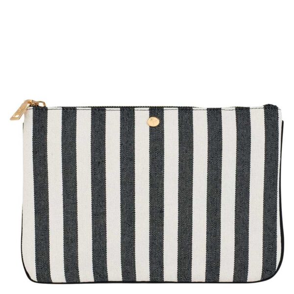 Fan Palm Cotton Stripe Clutch