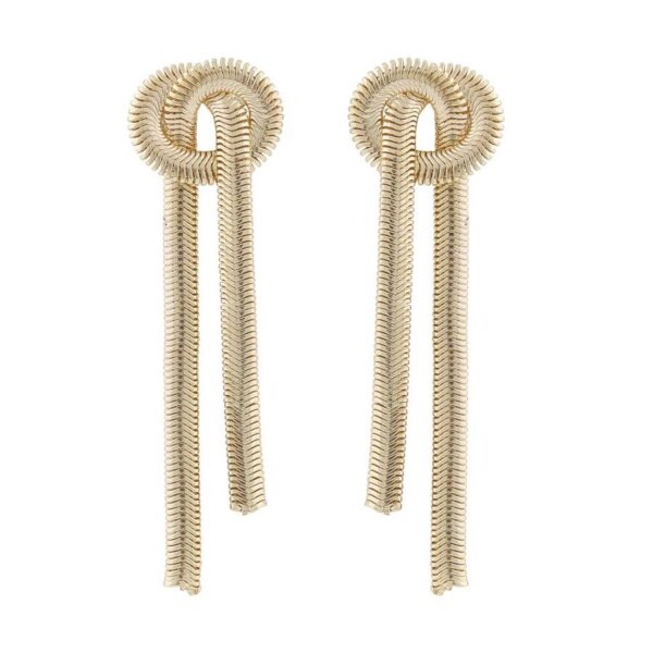 Snö Of Sweden Dakota Tassel Earring Plain Gold