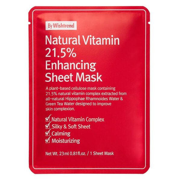 By Wishtrend Natural Vitamin 21.5% Enhancing Sheet Mask 23ml