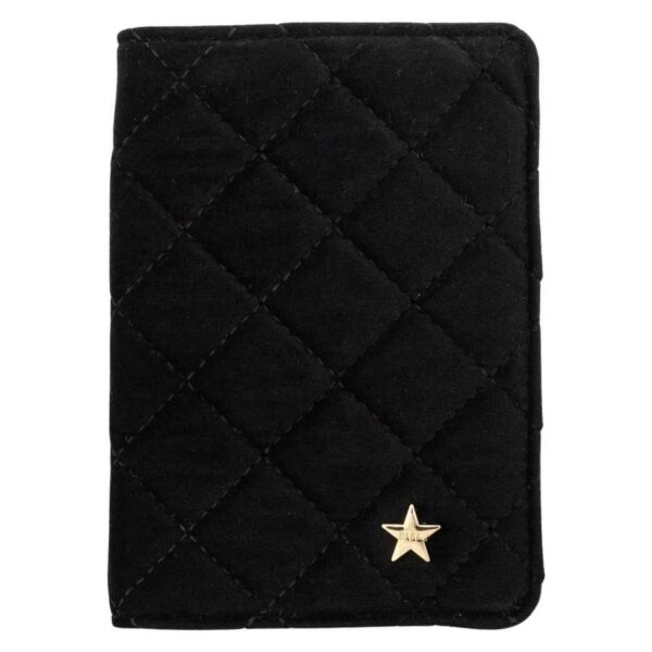 DARK Velvet Quilted Passport Cover Black