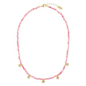 Orelia Jewellery Fuchsia Bead & Smiley Charm Necklace