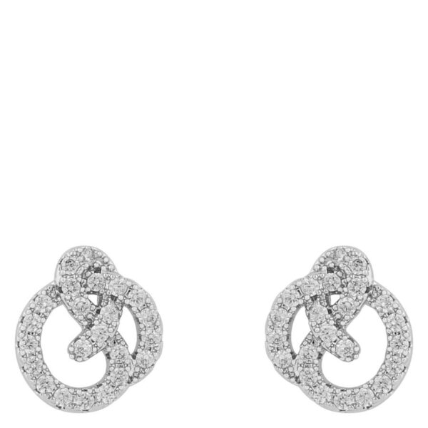 Snö Of Sweden Mayfair Knot Earring Silver/Clear