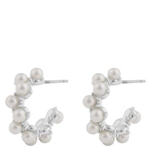 Snö Of Sweden Mayfair Pearl Irregular Oval Earring Silver/White