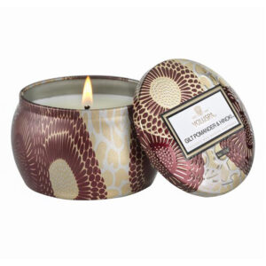 Voluspa Mini Tin Candle Gilt Pomander And Hinoki 25h