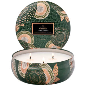 Voluspa 3 Wick Tin Temple Moss (40 h)