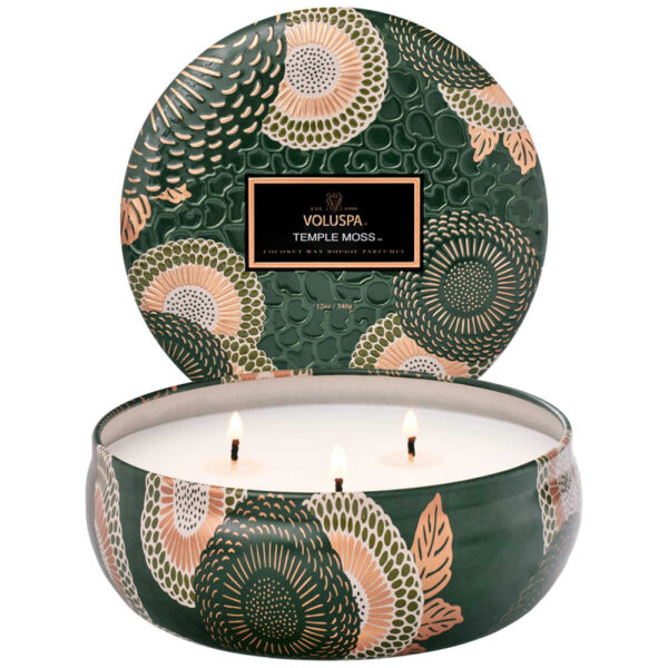 Voluspa 3 Wick Tin Temple Moss (40 h)