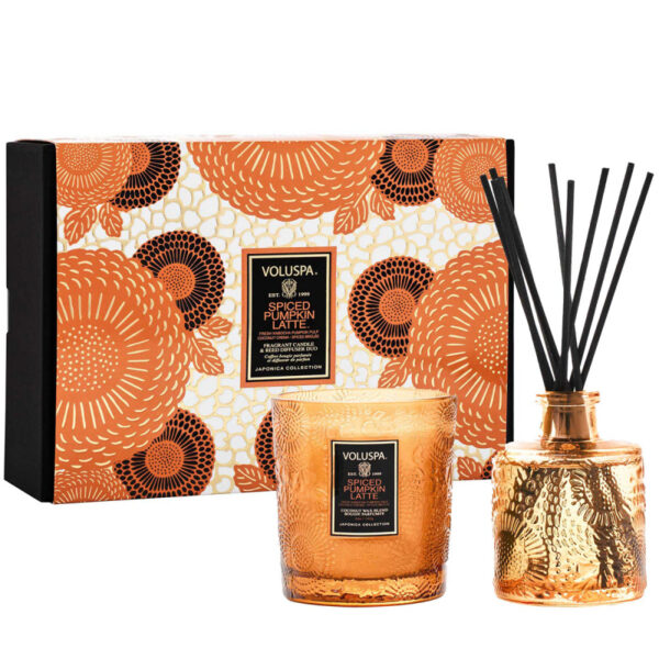 Voluspa Demi Candle And Diffuser Set Spiced Pumpkin Latte (142 g + 100  ml)