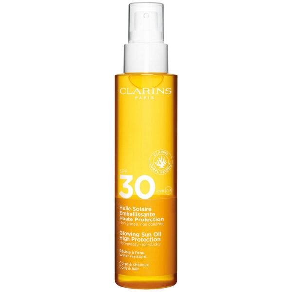 Clarins Glowing Sun Oil High Protection SpF 30 Body And Hair (150 ml)