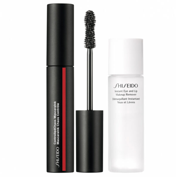 Shiseido Gift Set Controlled Chaos Mascara + Technosatin Gel Lipstick Mini 416 Red Shift (11