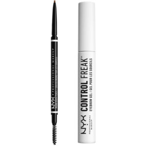 NYX Professional Make Up Micro Brow Pencil Ash Brown +  Control Freak Eyebrow Gel