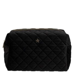 DARK Velvet Square Quilted Make-Up Pouch Large Black