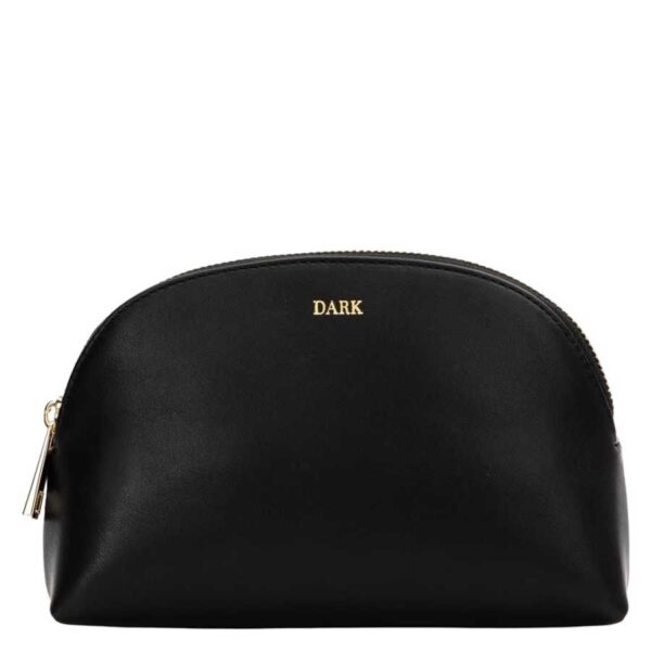 DARK Leather Make-Up Pouch Small Black