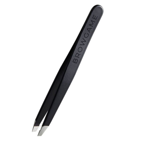 Browgame Signature Tweezer Slanted Soft Touch Blackout