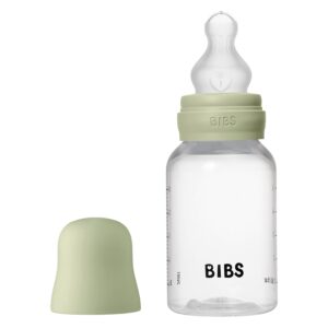 BIBS Baby Bottle Round Silicone Slow Flow Sage 150ml