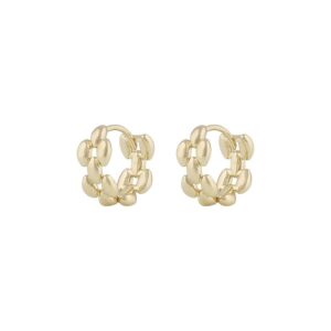 Snö Of Sweden Aero Square Ring Earring Plain Gold