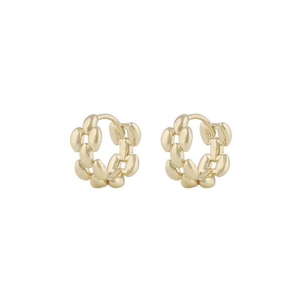 Snö Of Sweden Aero Square Ring Earring Plain Gold