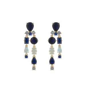 Snö Of Sweden Ellie Pendant Earring Gold/Mix Blue