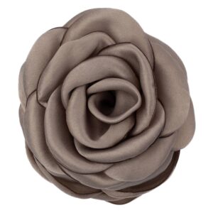 DARK Satin Rose Hair Claw Taupe