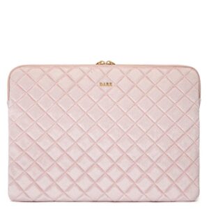 DARK Velvet Quilted Mac Cover Sparkled Pale Rose