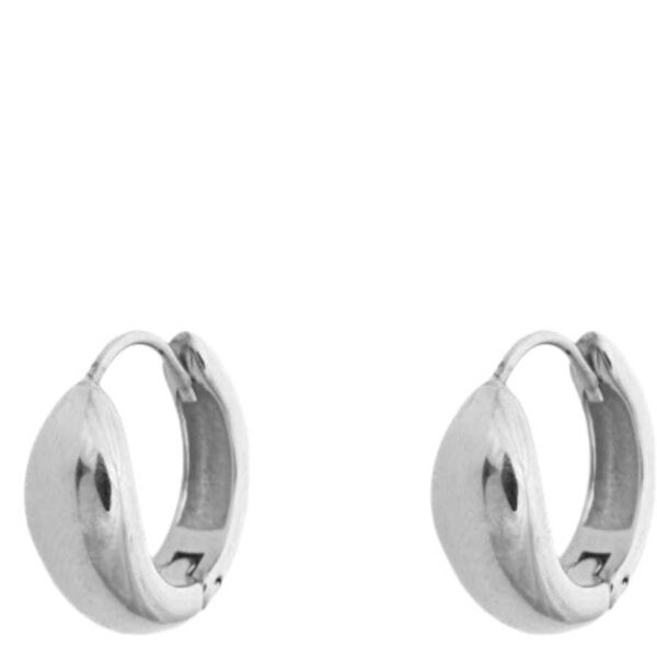 DARK Fat Hoop Small Silver Earrings