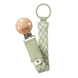 BIBS Pacifier Clip Braided Sage/Ivory