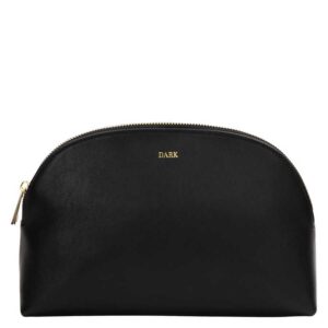 DARK Leather Make-Up Pouch Large Black