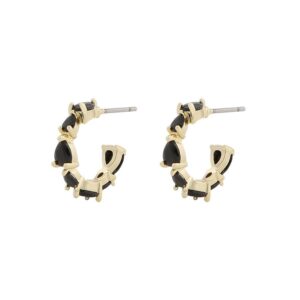 Snö Of Sweden Ashley Small Oval Earring Gold/Black Onesize