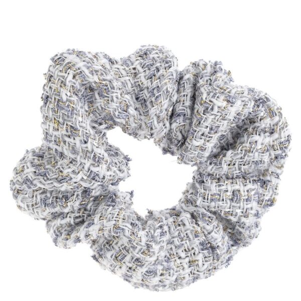 DARK Tweed Scrunchie Steel Blue