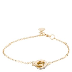 Snö Of Sweden Connected Chain Bracelet Gold/Clear 16-17cm