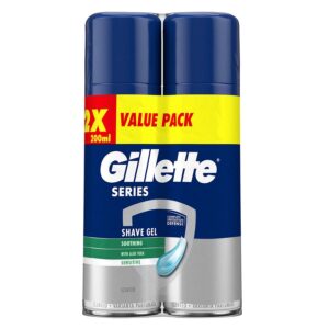 Gillette Series Sensitive Men&apos;s Shaving Gel 2x200ml