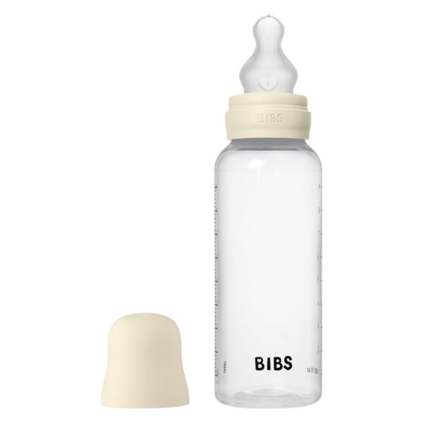 BIBS Baby Bottle Round Silicone Medium Flow Ivory 270ml