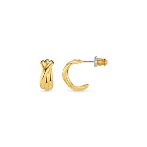 Orelia Jewellery Polished Twist Huggie Hoops