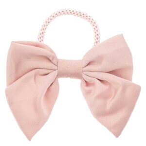 DARK Satin Bow Hair Tie Light Rose