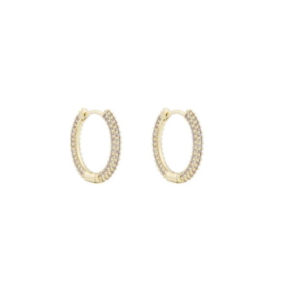 Snö Of Sweden North Ring Earrings Gold/Clear 18mm