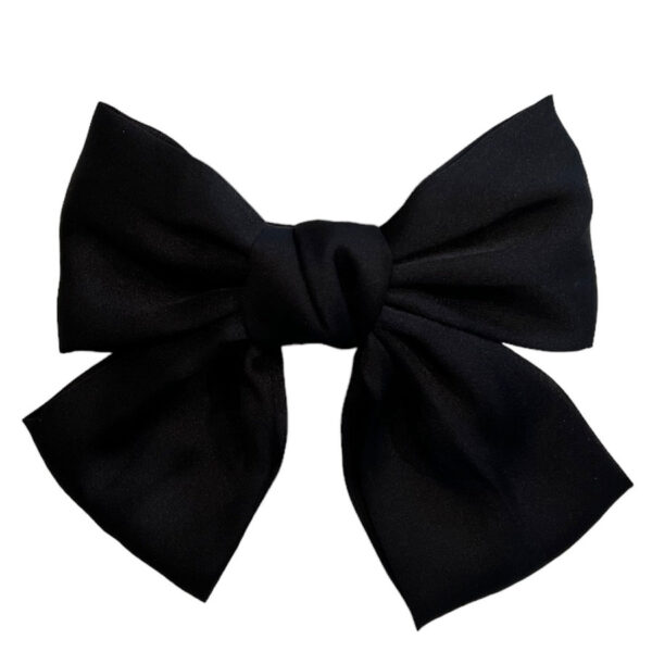 DARK Satin Bow Hair Clip Black