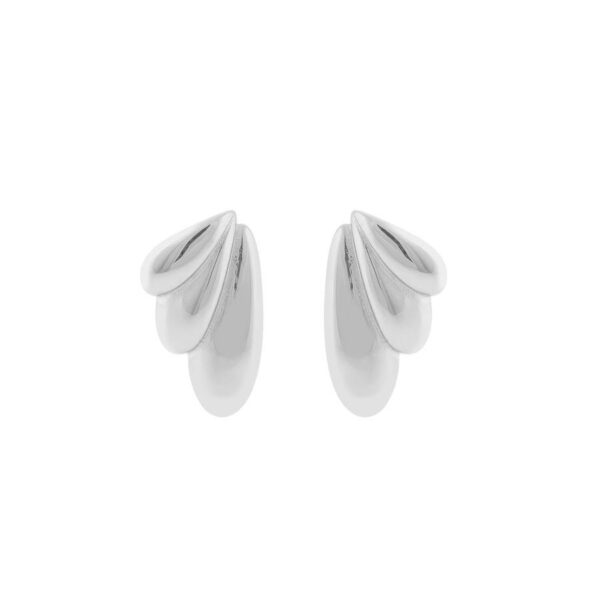 Snö Of Sweden Dakota Wide Small Drop Earring Plain Silver