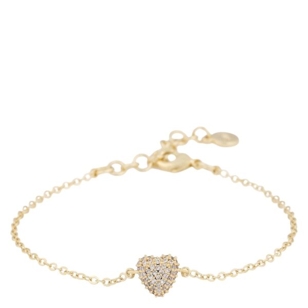 Snö Of Sweden Stina Heart Chain Bracelet Gold/Clear