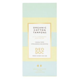 DeoDoc Organic Cotton Tampons with Applicator Regular 16pcs