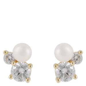 Snö Of Sweden Mayfair Small Irregular Pearl Earring Gold/White