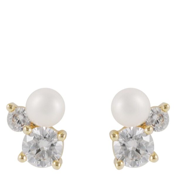 Snö Of Sweden Mayfair Small Irregular Pearl Earring Gold/White