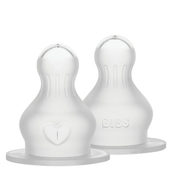 BIBS Baby Bottle Nipple Round Silicone Slow Flow 2pcs