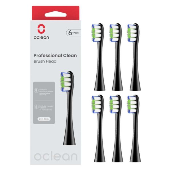 Oclean Professional Clean Brush Head Black 6pcs