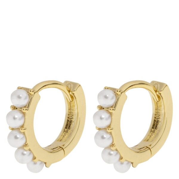 Timi Of Sweden Essie Pearl Hoop Earrings Gold 9mm