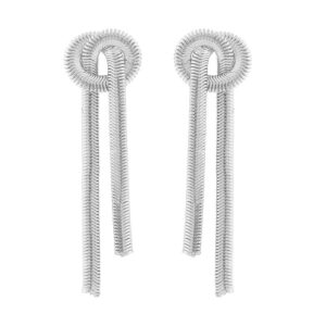 Snö Of Sweden Dakota Tassel Earring Plain Silver