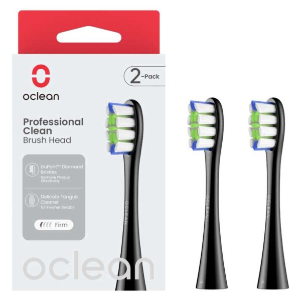 Oclean Professional Clean Brush Head Black 2pcs