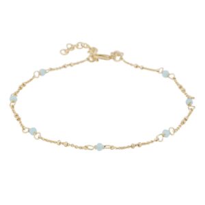 Snö Of Sweden Harper Chain Anklet Gold/Light Blue Onesize