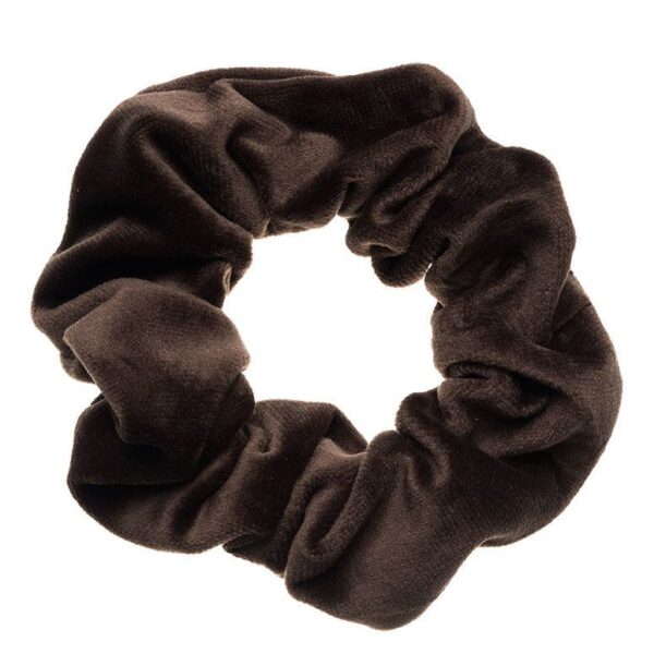 DARK Velvet Scrunchie Chocolate Brown