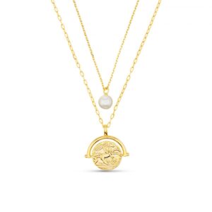 Orelia Jewellery Pearl & Medallion 2-Row Necklace