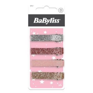 BaByliss Accessories Glitter Hair Clips for Kids 4pcs